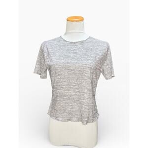 Cotton Emporium heather grey ribbed cotton top size Large